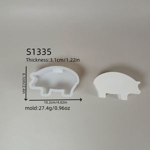 Moldes de almacenamiento de Arte de resina 3D ecológicos hechos a mano S1335 PC Ins Piggy portavelas adornos herramientas de pastel de silicona maceta de resina - Product Image 5
