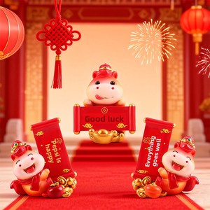 Nouvel Arrivage du Nouvel An : Boîte Mystère en Résine Fu <span class=keywords><strong>Ma</strong></span> – Décoration <span class=keywords><strong>de</strong></span> Bureau Tendance, Cadeau du Nouvel An pour Collègues - Product Image 3