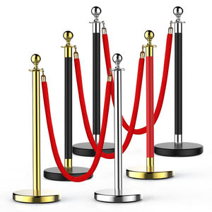 Kỹ sư lớp phản quang dây thép không gỉ bài bóng Top kiểm soát đám đông đứng vàng/bạc cực stanchion - Product Image 5