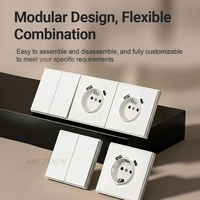 Prise murale française standard UE 16A avec ports USB A+C, panneau interrupteur sans cadre Soft Touch, PC ignifuge V0, directement de l'usine