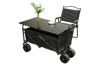 Chariot de camping pliable robuste et multifonctionnel, grande capacité, avec poignée réglable