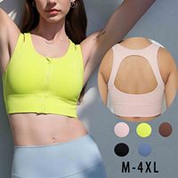 Soutien-gorge de sport YIYI grande taille à fermeture éclair avant, push-up, antichoc, dos élégant, maintien élevé, sexy et respirant pour la gym