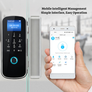 Fingerprint Glass Door Smart <b>Lock</b> NFC IC Card Password Keyless Access Control System No Drill for Commercial Building Security Z - Product Image 5