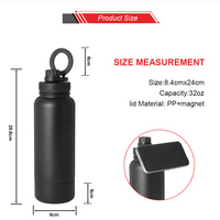 Bouteille d'eau Everich New 32oz+8oz Magsafe à double paroi en acier inoxydable, bouteille d'eau de sport pour la salle de sport avec support magnétique pour téléphone portable