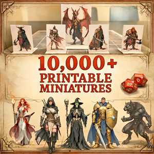 OEM Odm อะคริลิคสแตนดี้ 10,000 ชิ้น กระดาษมินิพิมพ์ได้สำหรับ Dnd และ Pathfinder ชุดใหญ่สุดยอดสำหรับเกมกระดาน RPG แบบพับได้ - Product Image 1
