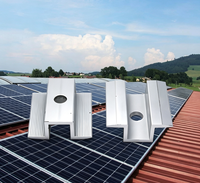 Supports de panneaux solaires muraux réglables en alliage d'aluminium avec finition anodisée pour pinces métalliques