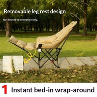 Chaise pliante portable extra-large et extra-large avec dossier réglable en quatre positions, rembourrée, en tissu Oxford, idéale pour le camping