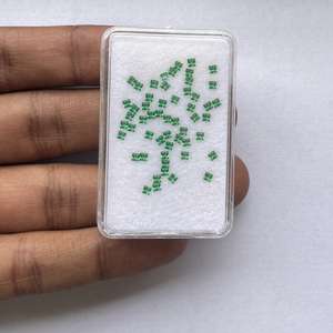 Jewel Creation - Esmeralda Zambiana Natural de 2 mm, Verde, Certificada por IGI, Corte Princesa Facetado, Cuadrada, Suelta, Preciosa, Directamente de las Minas - Product Image 3