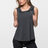 Haut de gamme en gros pour femme, avec logo, pour la course et la gym, uni, sans motif, débardeur ou sweat à capuche