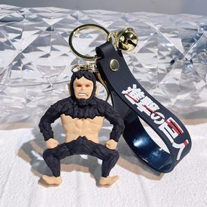 6 Estilos Llavero de silicona PVC Anime Figura Rivaille Ackerman Eren Jaeger <span class=keywords><strong>Shingeki</strong></span> No Kyojin Attack on Giant Key Chains Pendant - Product Image 4
