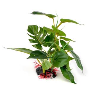 Caixa para Répteis com Plantas Aquáticas Artificiais de Plástico Ecológico, Decoração para Aquário com Folhas Grandes - Product Image 5