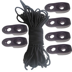 Accesorio para kayak, cuerda de nailon de 6 mm, color negro, con clips para cuerda, para uso en exteriores en canoas y kayaks - Product Image 1