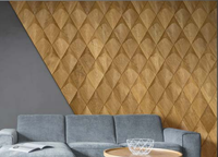Panneau de décoration 3D en bois dur Panneau mural 3D en bois pour salon