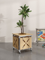 Étagère mobile personnalisée en profilé aluminium, design silencieux, avec roulettes, pour rangement de pots de fleurs, en panneau marin, pour bricolage et usage commercial
