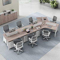 BGZ-224X Bureaux minimalistes pour personnel de bureau pour 3/4/5 personnes, combinaison de bureaux informatiques pour 6 personnes avec fonction de démontage