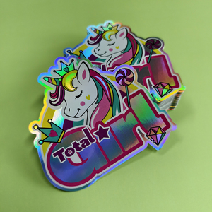 Feuille d'autocollants personnalisés holographiques en vinyle découpé à la forme, thème dessin animé/anime, en PET/PVC, avec paillettes holographiques, imperméable, à découpe kiss-cut - Product Image 5