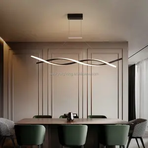 Curved Profile Aluminum Led Nordic Pendant Light Chandelier Hanging Lamp Lamparas For Home Hotel Bar