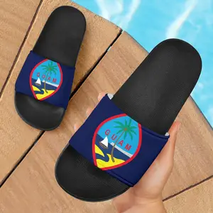 Großhandel sandalen alle weiß-Original Factory OEM Service Damen Guam Seal Tribal Alle weißen Slide Sandalen Deep Pvc Sole Herren Beach Slipper Wasserdichte Sandale