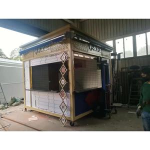 Kiosque alimentaire mobile 4,8 m en acier inoxydable, espace de préparation extérieur carré, alimentation intégrée, montage facile - Product Image 2