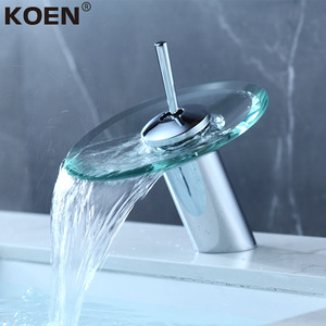 Phòng tắm thủy tinh bồn rửa đòn bẩy duy nhất chrome lưu vực vòi Vòng thác nước vòi với van gốm lõi nóng và lạnh <span class=keywords><strong>Mixer</strong></span> <span class=keywords><strong>tap</strong></span> - Product Image 1