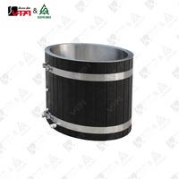 Baignoire à immersion froide de forme tonneau en bois de cèdre rouge massif, finition noire carbonisée, taille personnalisable, design moderne