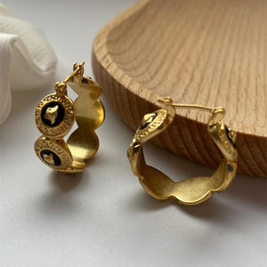 Orecchini Vintage Placcati Oro, Cerchi alla Moda Non Appannabili, Orecchini di Alta Classe per Ragazze Eleganti N2409101 - Product Image 3