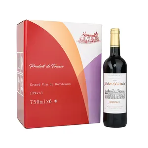 الفاخرة الكرتون النبيذ صندوق تخزين الأحمر هدية التعبئة والتغليف 6 صندوق زجاجات نبيذ التسامي النبيذ مربع