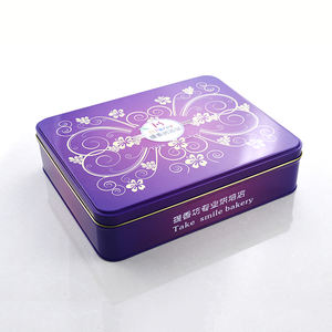 กล่องดีบุกใส่ขนมรูปทรงสี่เหลี่ยมผืนผ้า พิมพ์ลายตามสั่ง สำหรับบรรจุภัณฑ์อาหารเกรดคุณภาพ กล่องของขวัญสุดหรูสำหรับเทศกาลและวันหยุด เหมาะสำหรับใส่ขนม เค้ก - Product Image 5