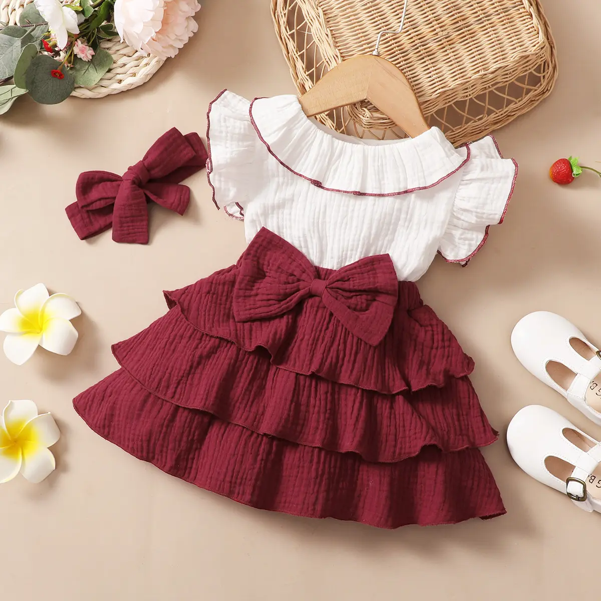 Vestido plissado para meninas, vestido de princesa com manga curta