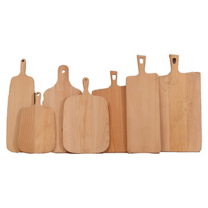 Tabla de cortar de madera de haya, rectangular, de madera maciza, con asa, para cortar en la cocina. - Product Image 5