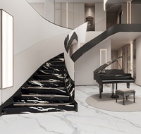 Pierre frittée de grande taille 3200x1600mm pour les marches d'escalier et le revêtement de la colonne montante