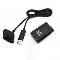 Kit de batterie rechargeable GoodCrane 2-en-1 pour manette 360, noir et blanc, emballage en boîte