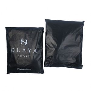 Sac d'expédition en PE écologique, noir, pour le transport, avec fermeture adhésive résistante, logo personnalisé imprimé, noir mat - Product Image 1