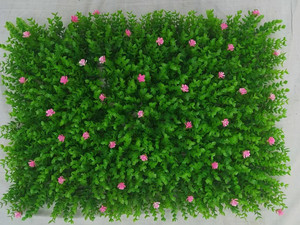 Mur <span class=keywords><strong>synthétique</strong></span> d'herbe verte en soie, toile de fond décorative murale, fausses fleurs, pour un mariage, en plastique - Product Image 5