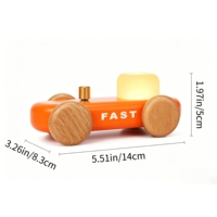 Lampe de bureau LED 4-en-1 en bois massif, design voiture de course, RVB tactile, intensité réglable, rechargeable, lampe de chevet pour gaming, portable, d'urgence, décorative, cadeau