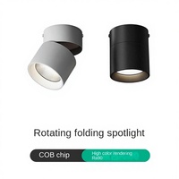 Spot LED COB Orientable et Dimmable 5W 7W Anti-éblouissement, Pliable, Sans Perçage, Encastré, IP65, CRI90, Aluminium Moderne Haut de Gamme
