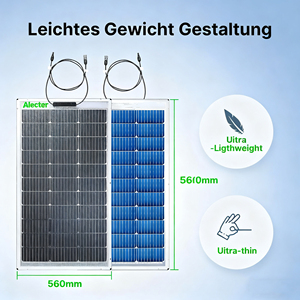 แผงโซลาร์เซลล์แบบยืดหยุ่น ALECTER โมโนคริสตัลไลน์ซิลิคอน 100W สีดำ ประสิทธิภาพสูง โมโนเซลล์ 23% IP67 กันน้ำ น้ำหนักเบา รุ่น APH-P03 คุณภาพสูง - Product Image 6