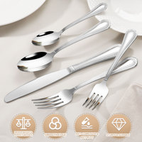 Ensemble de couverts en acier inoxydable 18/10, 5 pièces, ensemble de couverts de luxe pour mariage, juego de cubiertos de lujo