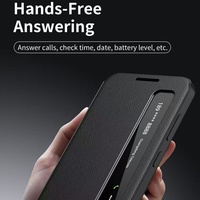 Étui à rabat en cuir de luxe IDEAL Factory Smart Side Window Series pour Samsung S22 S23 S24 S25 S26 Ultra – Vente en gros