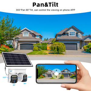 Kamera Keamanan Luar Ruangan 4K Wireless PTZ Tenaga Surya 4G dengan Kartu SIM, Panel Surya 20W, Baterai 20A, <span class=keywords><strong>2</strong></span> Lensa, Rekam 24/7 - Product Image 3
