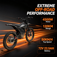 Motos tout-terrain Y-1 19 pouces, stock US, 72V 4500W, moto électrique tout-terrain avec batterie amovible, moto électrique tout-terrain pour adultes