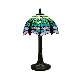 Lámpara Vintage de 30CM para Interior, vidriera decorativa Tiffany, Libélula verde, luz de lectura para dormitorio, sala de estar, lámpara de mesa para oficina - Product Image 1