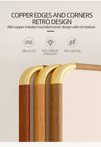 Commercio all'ingrosso barbiere full size in legno lungo pavimento in legno noce parete lunga decorazione per la casa soggiorno infrangibile trucco specchio - Product Image 6