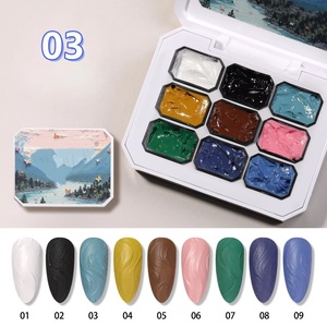 Gel de Pintura al Óleo Serie Macaron de 9 Colores, Pegamento para Uñas, Colores Brillantes, Textura Cremosa de Alta Saturación, Gel Fuerte y Duradero - Product Image 3
