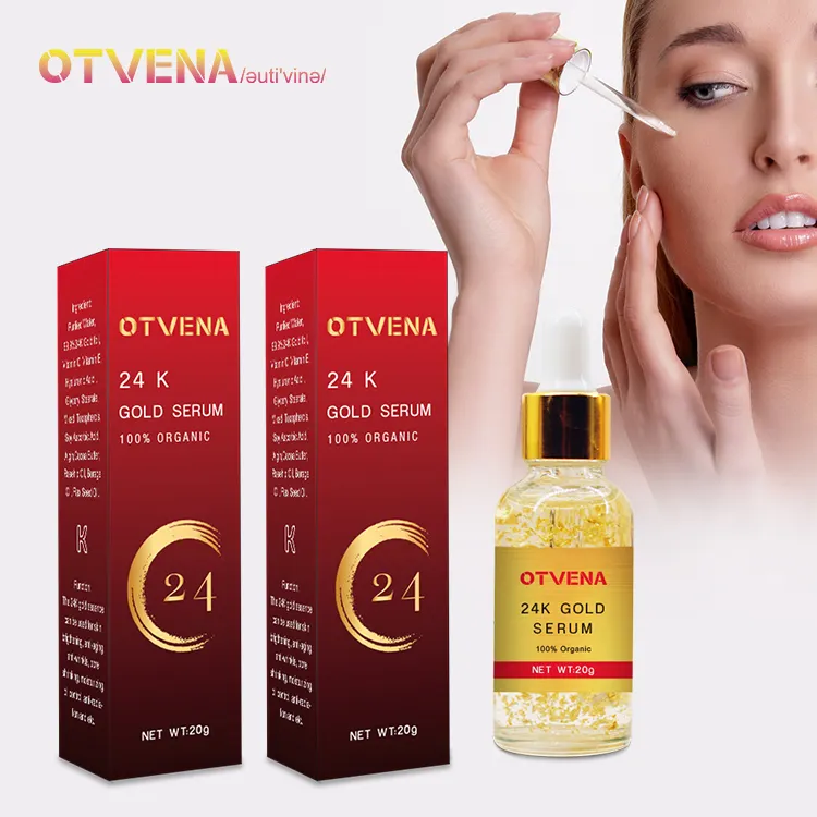 private label MOQ only 200 Pcs Anti-aging Skin Tightening 24K Gold Serum for day night