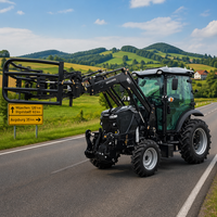 Tracteur à roues diesel certifié EU COC avec moteur Euro 5, 70 CV, transmission par engrenages 4x4, moteur et pompe pour applications agricoles européennes