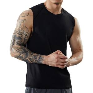 T-shirt 2025 estiva da <span class=keywords><strong>uomo</strong></span> nuovo stile Casual ad asciugatura rapida in seta di ghiaccio a maglia senza maniche per la corsa Fitness - Product Image 5