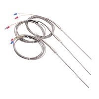 Termopar flexible blindado de aguja tipo K, 2 cables de alta temperatura, extensión de termopar de alta precisión, sensor pt100 rtd