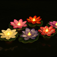 Lanterne flottante LED étanche en forme de lotus d'eau, lumière de bougie pour festival, marché nocturne, décoration aquatique, lampe flottante