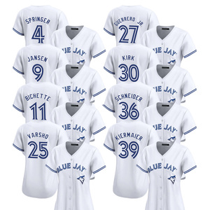 Maillots de <span class=keywords><strong>baseball</strong></span> unisexes 2025 édition limitée blanche, personnalisables, grandes tailles, uniformes brodés avec logos, col en V, 100 % polyester - Product Image 1